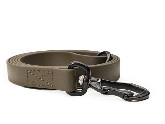 Biothane_leash_sewn_khaki_black_robust_snap_hook_HG_small_web