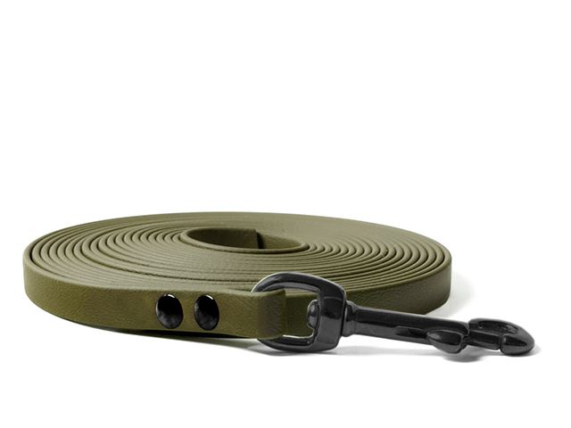 Biothane_tracking_leash_black_snap_hook_13mm_riveted_khaki_small_web