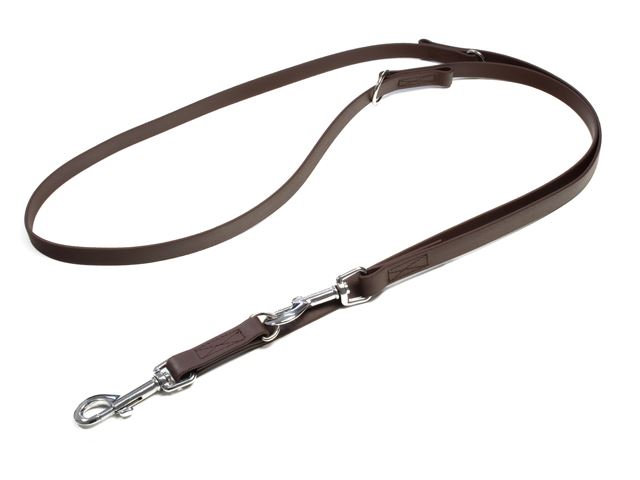 Biothane_adjustable_leash_sewn_brown_snap_hook_small_web