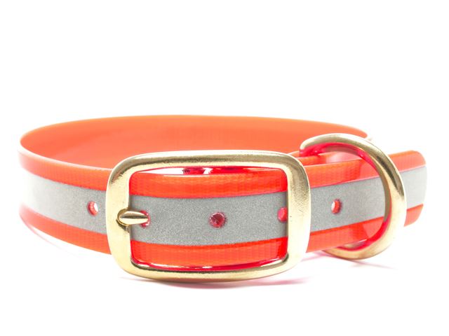 Biothane_collar_deluxe_brass_reflect_orange_gold_small_web