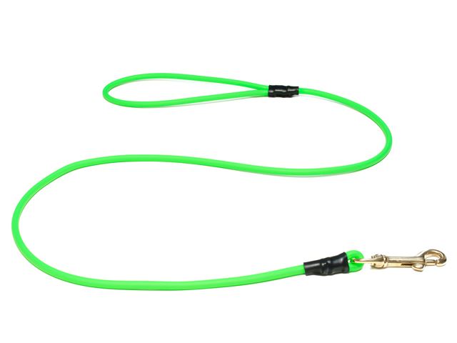 Biothane_round_leash_with_HG_neon_green_brass_snap_hook_small_web