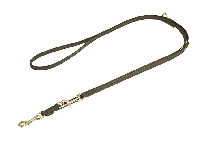 Rubbered_adjustable_leash_15mm_brass_khaki_small_web