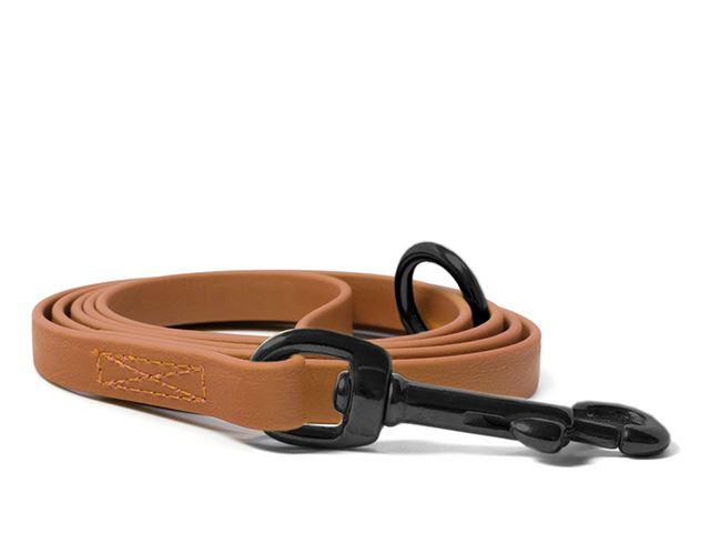 Biothane_leash_9_13mm_sewn_light_brown_black_snap_hook_small_web