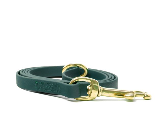 Biothane_leash_9_13mm_sewn_green_brass_snap_hook_small_web