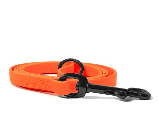 Biothane_leash_9_13mm_sewn_neon_orange_black_snap_hook_small_web