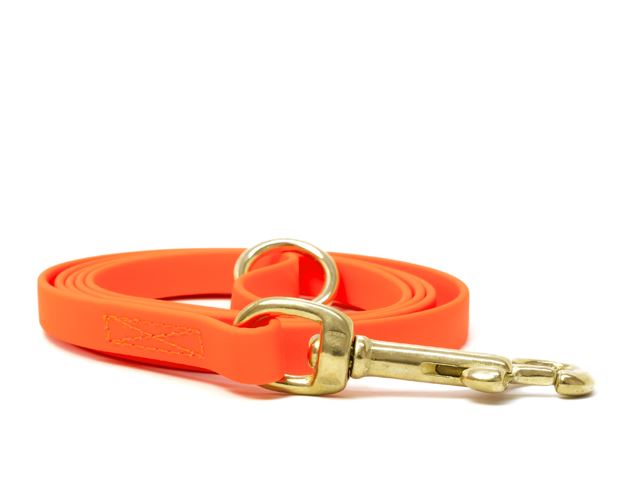 Biothane_leash_9_13mm_sewn_neon_orange_brass_snap_hook_small_web