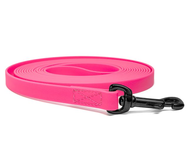Biothane_tracking_leash_19mm_sewn_neon_pink_black_snap_hook_small_web